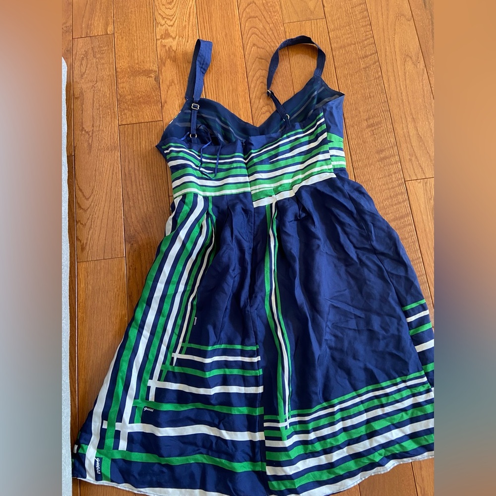 Woman’s guess dress with Green & White, adjustable Straps great for summer